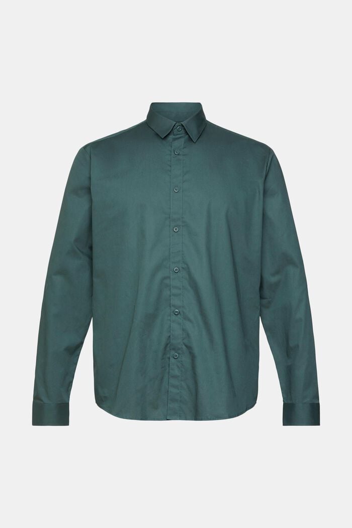 Nachhaltiges Baumwollhemd, DARK TEAL GREEN, detail image number 5