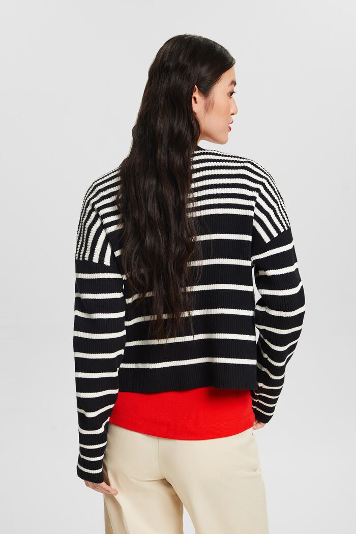 Langärmeliger Pullover mit Streifen, BLACK, detail image number 3