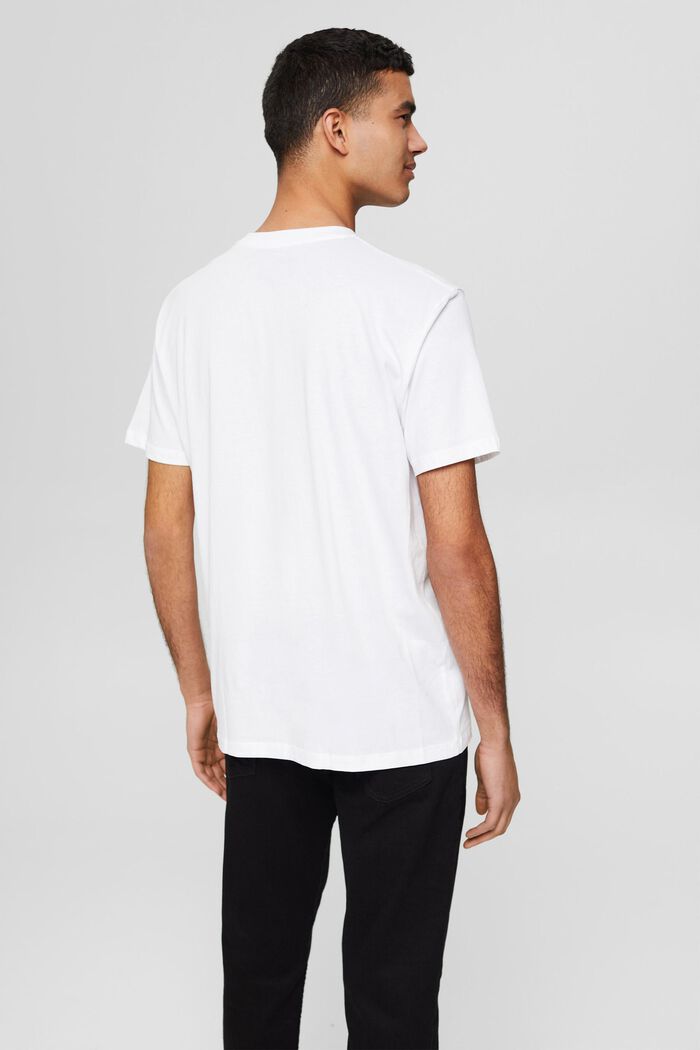 Jersey-T-Shirt mit Logo, 100% Baumwolle, WHITE, detail image number 3