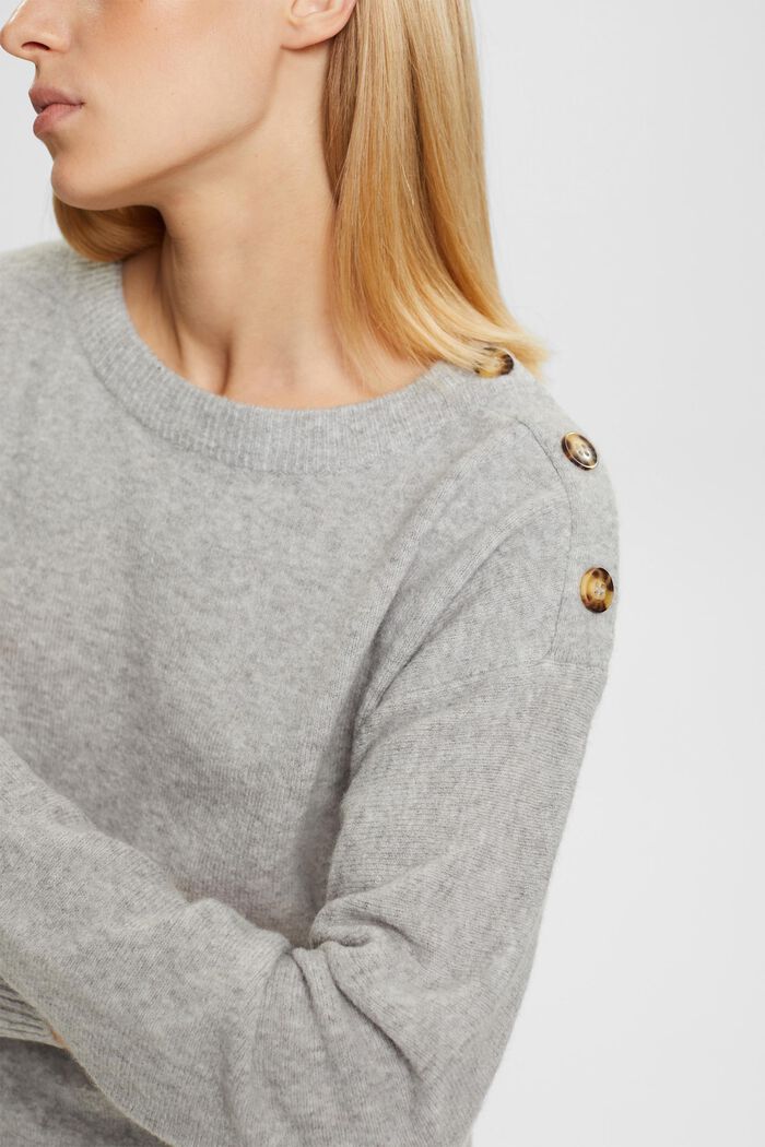 Mit Wolle: gestreifter Pullover, LIGHT GREY, detail image number 2