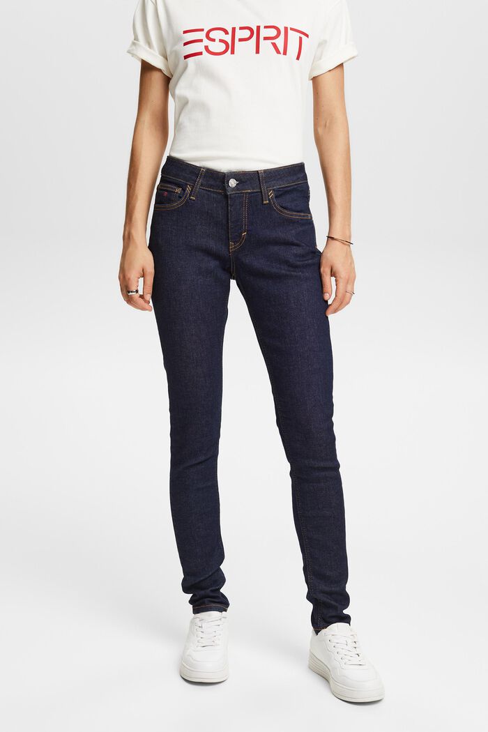 Skinny Jeans mit mittlerer Bundhöhe, BLUE RINSE, detail image number 0