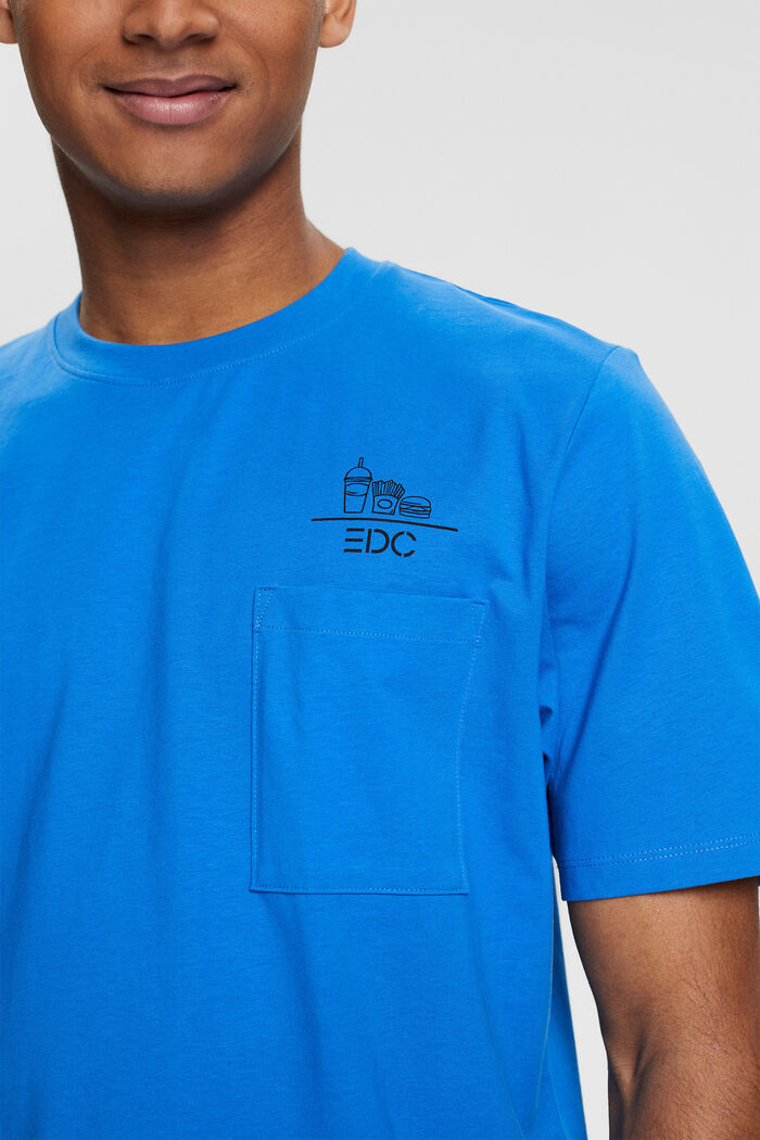 Jersey-T-Shirt mit Motiv und Logo, BRIGHT BLUE, detail image number 1
