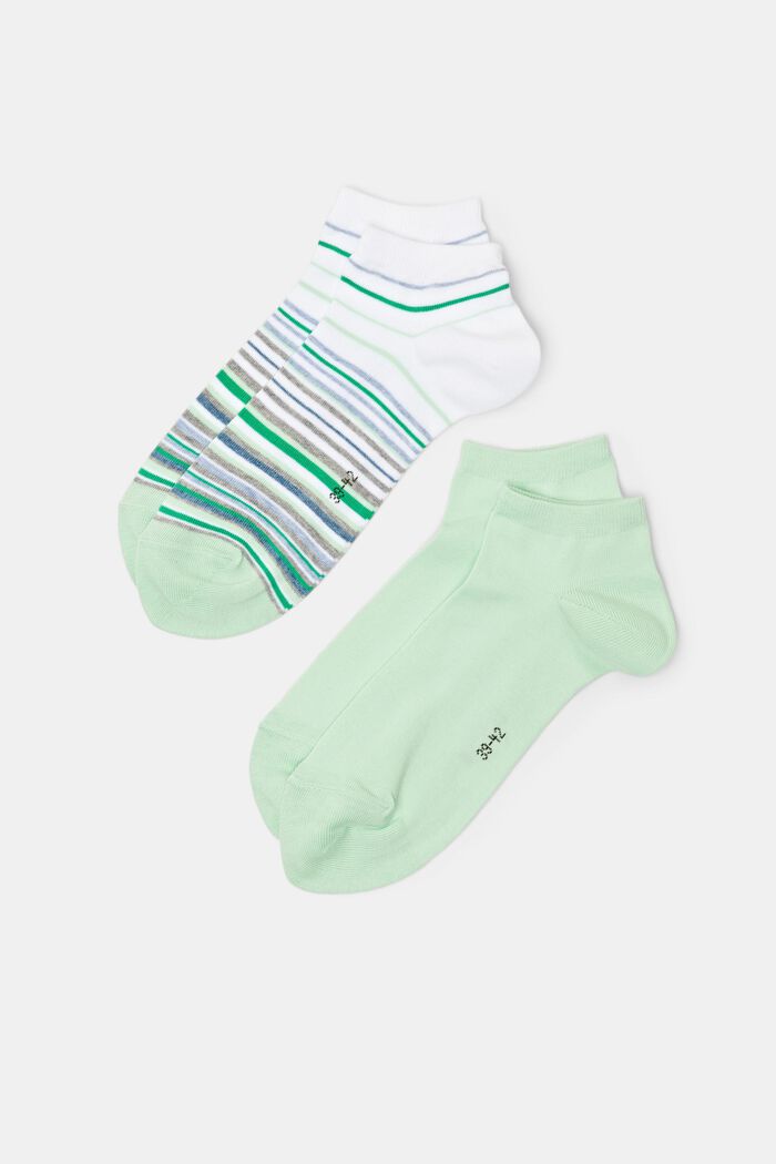 2er-Set Socken aus Bio-Baumwolle, GREEN/OFF WHITE, detail image number 0