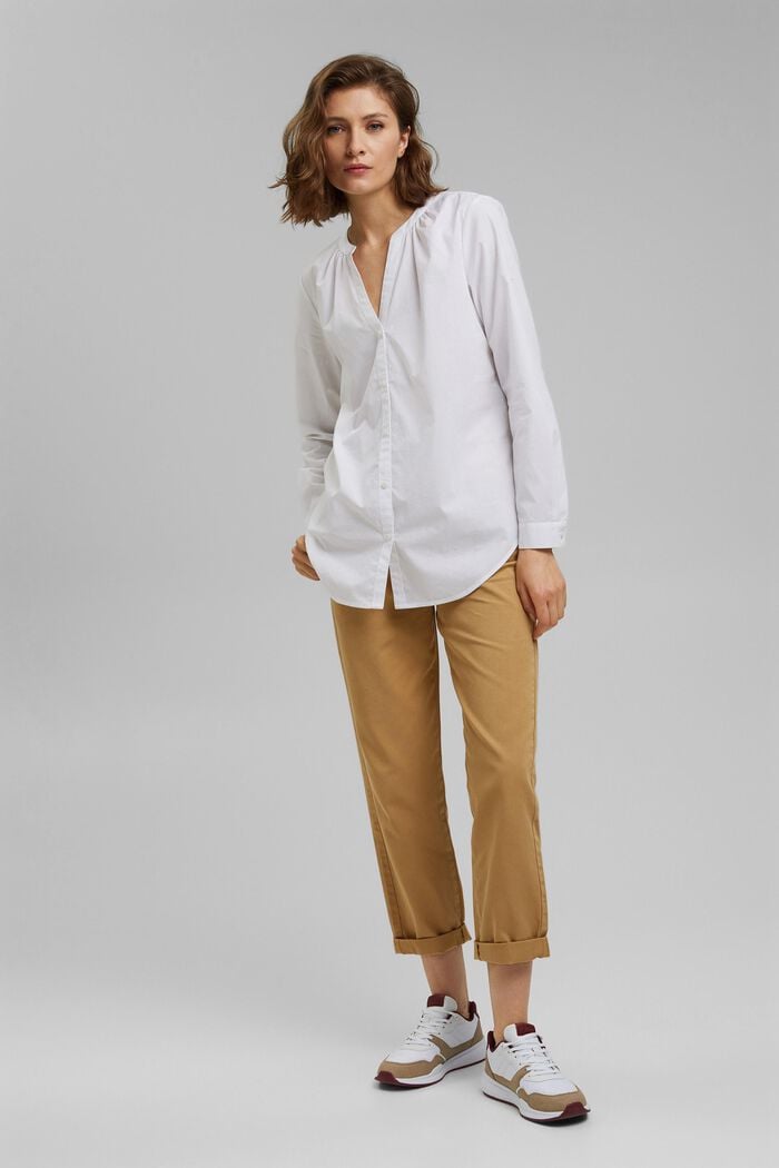 Bluse aus 100% Bio-Baumwolle, WHITE, detail image number 6