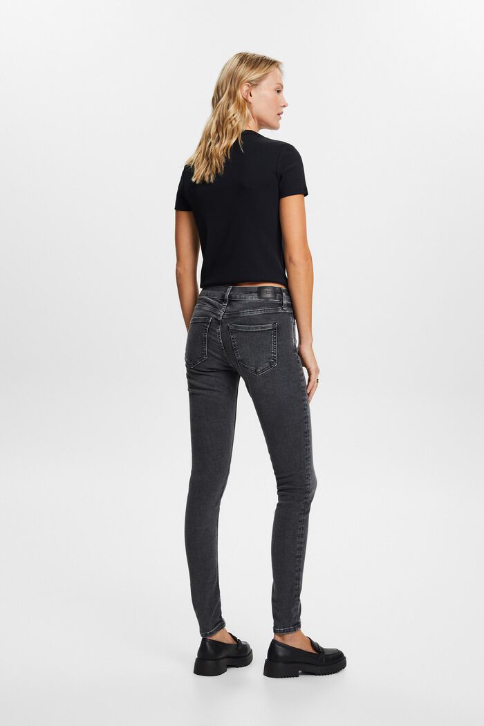 Skinny Jeans mit mittlerer Bundhöhe, BLACK DARK WASHED, detail image number 3