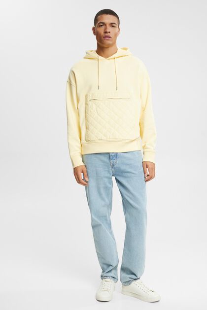 Oversize-Sweatshirt mit Zippertasche, PASTEL YELLOW, overview
