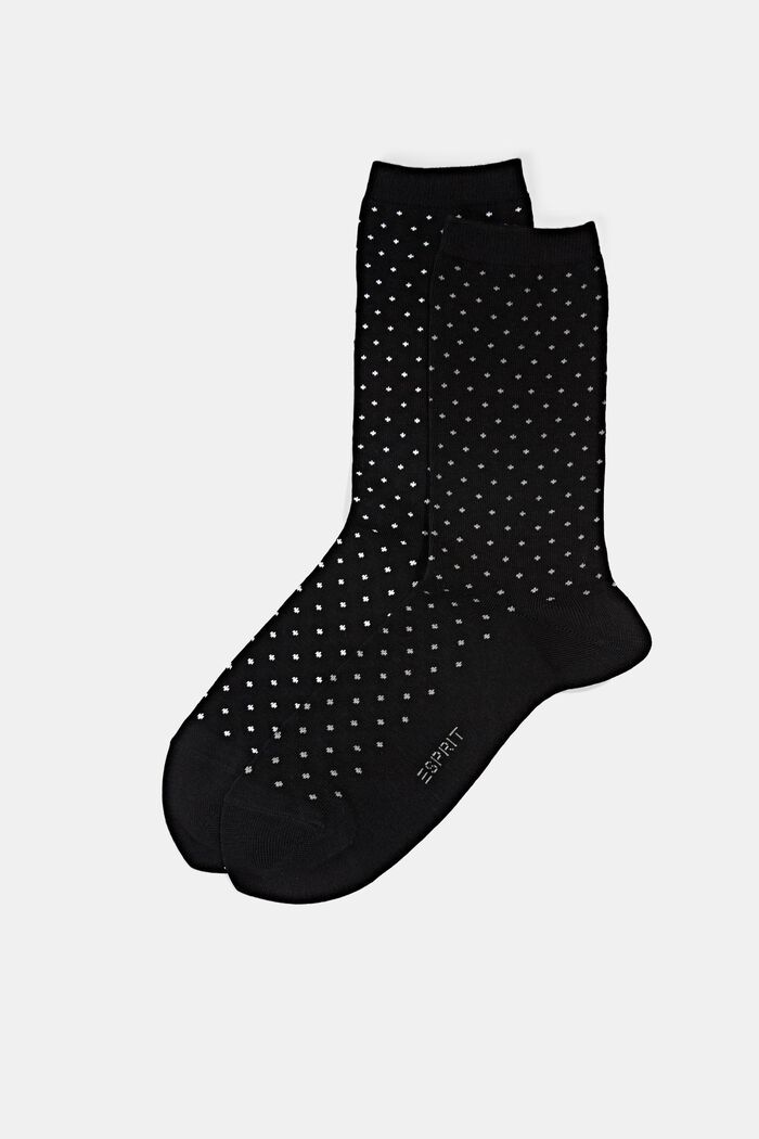 2er-Set Socken mit Polka Dots, Bio-Baumwolle, BLACK, detail image number 0