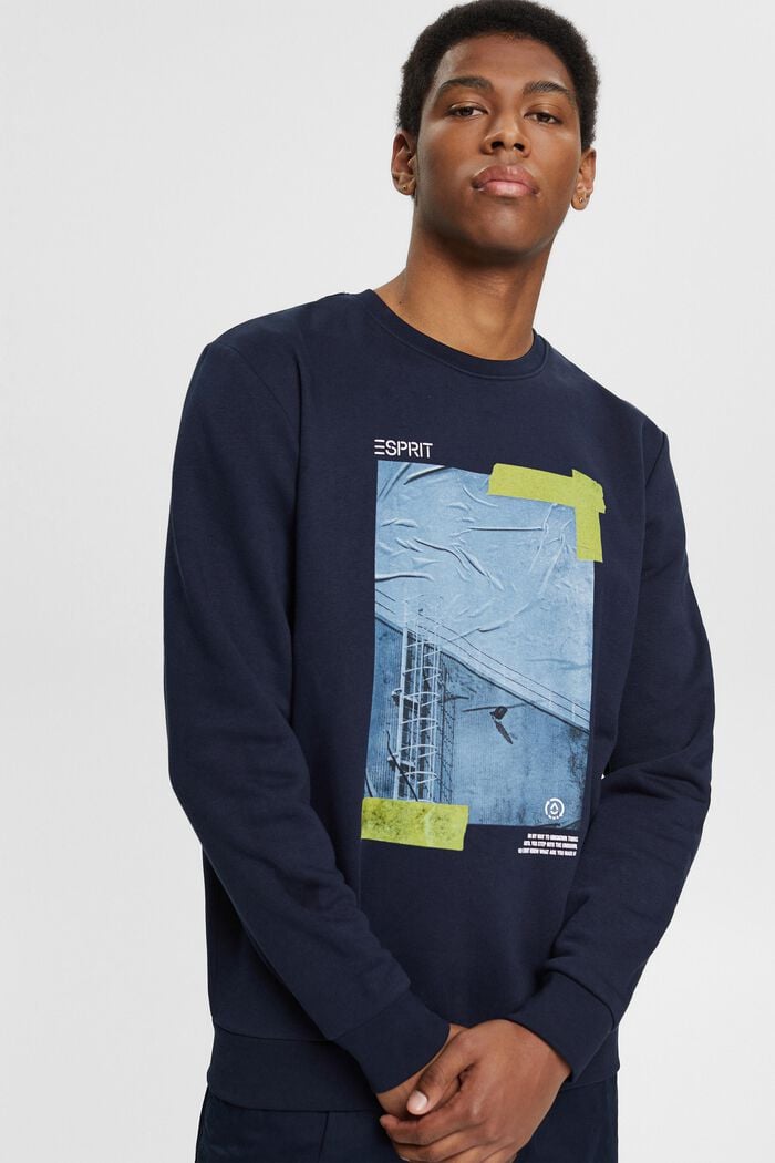 Recycelt: Sweatshirt mit Foto-Print, NAVY, detail image number 0