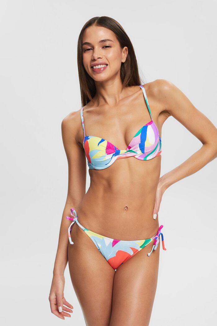 Recycelt: bunt gemusterter Bikini-Slip, VIOLET, detail image number 0