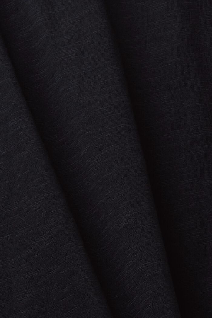 Baumwoll-T-Shirt mit U-Ausschnitt, BLACK, detail image number 5