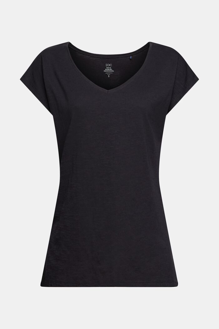 T-Shirt aus 100% Baumwolle, BLACK, overview