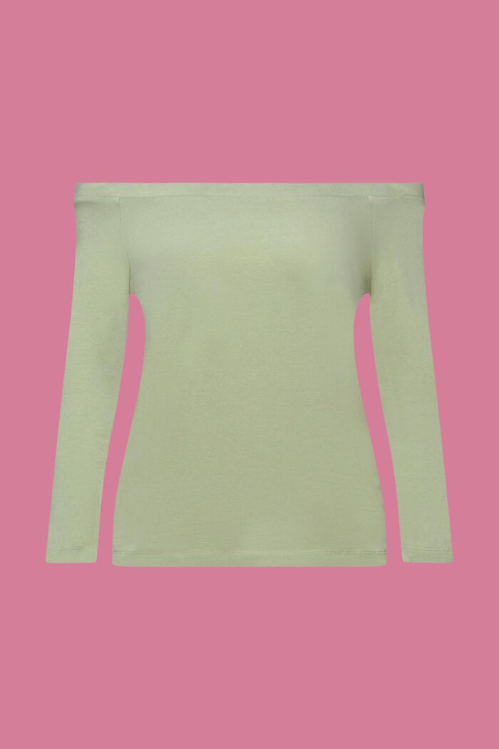 Schulterfreies Shirt aus Baumwolle, LIGHT KHAKI, detail image number 5