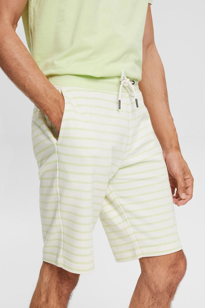 Recycelt: Sweat-Shorts mit Streifen, LIGHT GREEN, detail image number 3