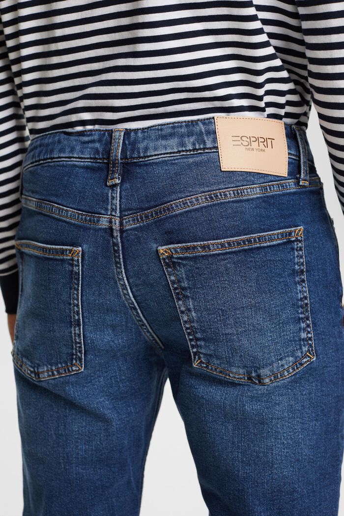 Jeans mit geradem Bein und mittlerer Bundhöhe, BLUE MEDIUM WASHED, detail image number 4