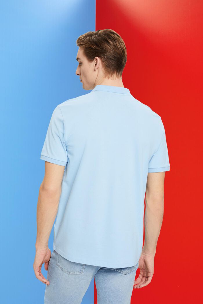 Slim-Fit-Poloshirt aus Baumwoll-Piqué, LIGHT BLUE, detail image number 3