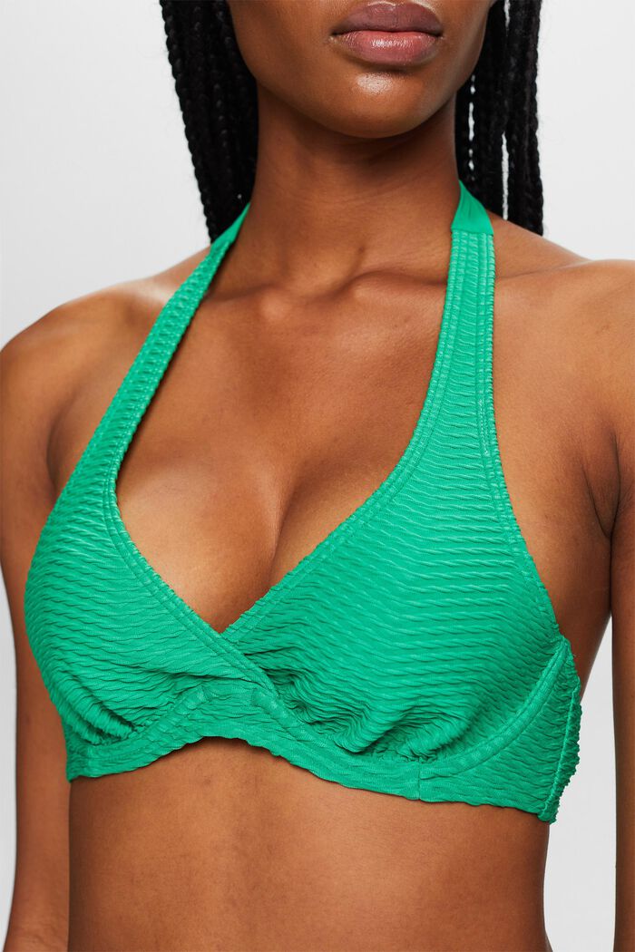 Recycelt: Strukturiertes Bügel-Bikinitop, GREEN, detail image number 1