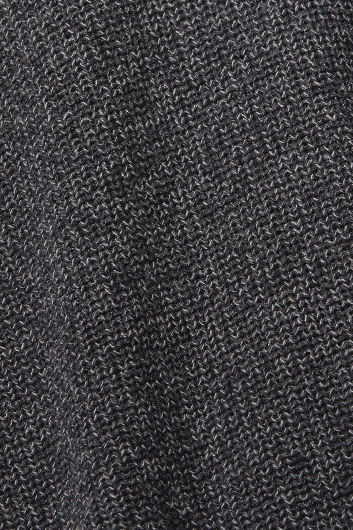 Melierter Cardigan, 100 % Baumwolle, BLACK, detail image number 4