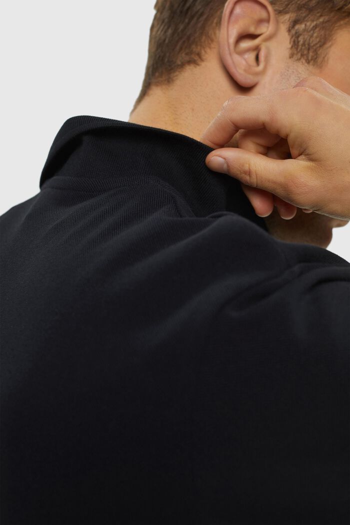 Piqué-Poloshirt aus Pima Baumwolle, BLACK, detail image number 2