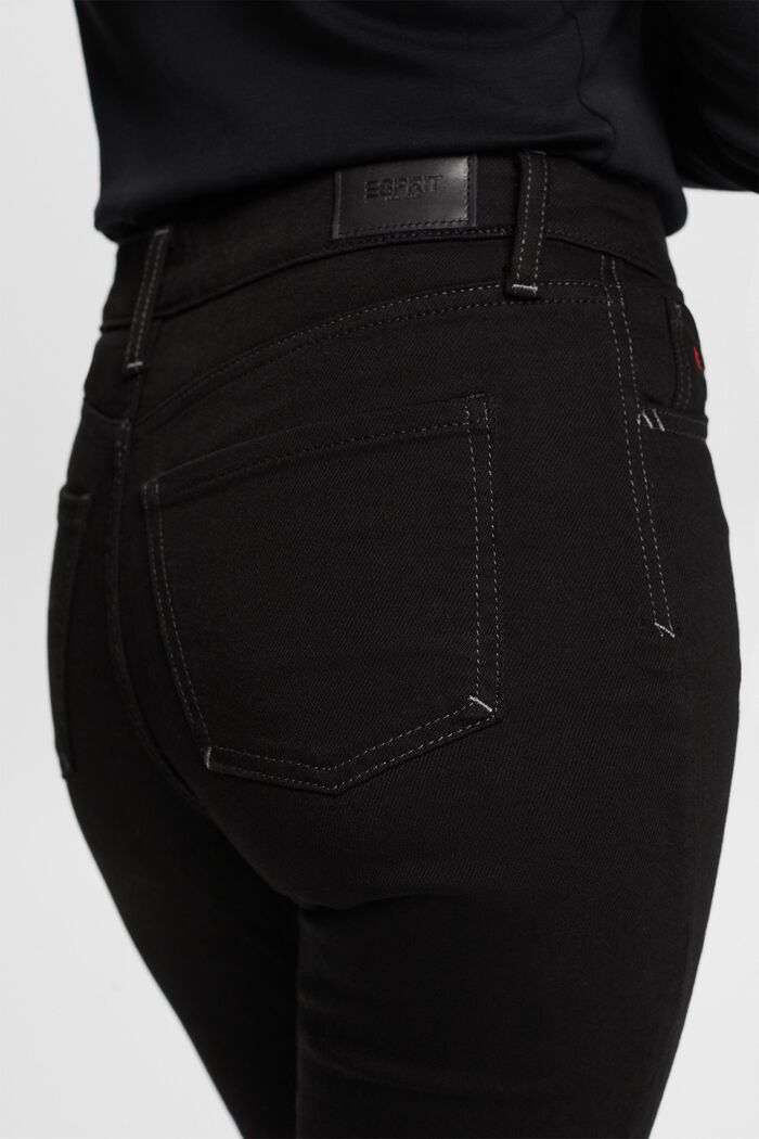 Retro-Jeans mit schmaler Passform und hohem Bund, BLACK RINSE, detail image number 4