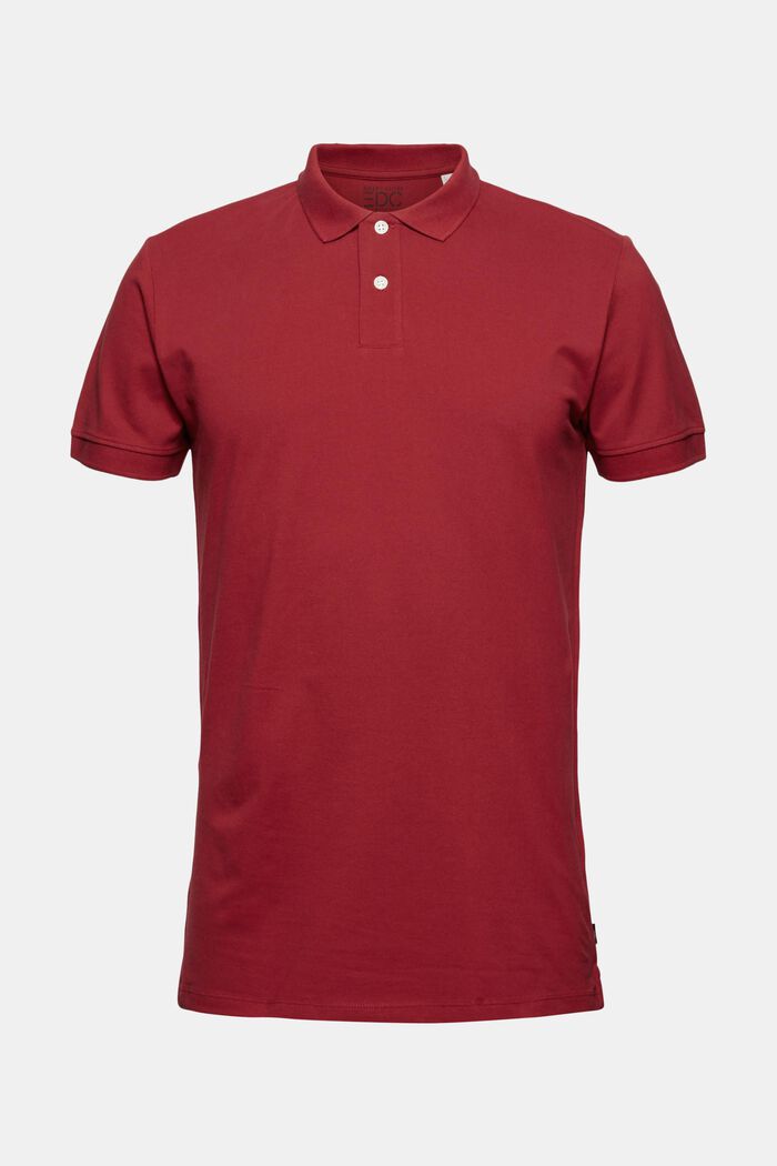 Piqué-Poloshirt aus 100% Organic Cotton, DARK RED, detail image number 0