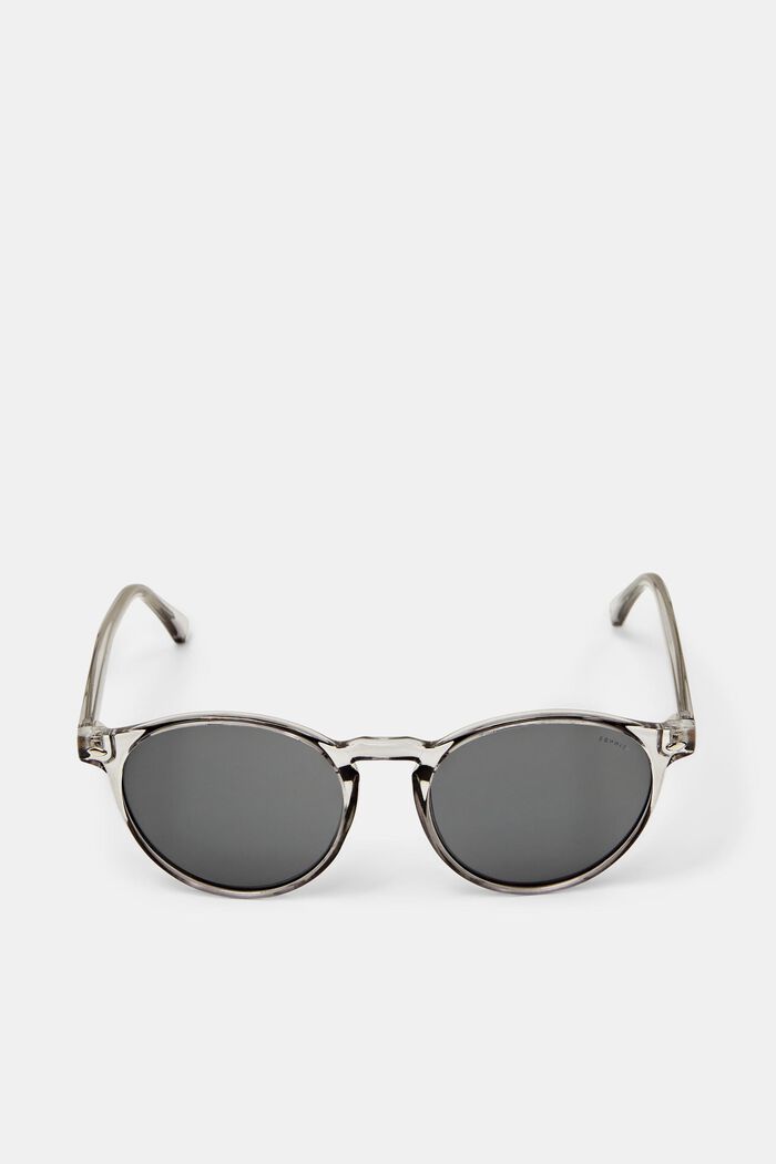 Sonnenbrille mit transparenter runder Fassung, GREY, detail image number 0
