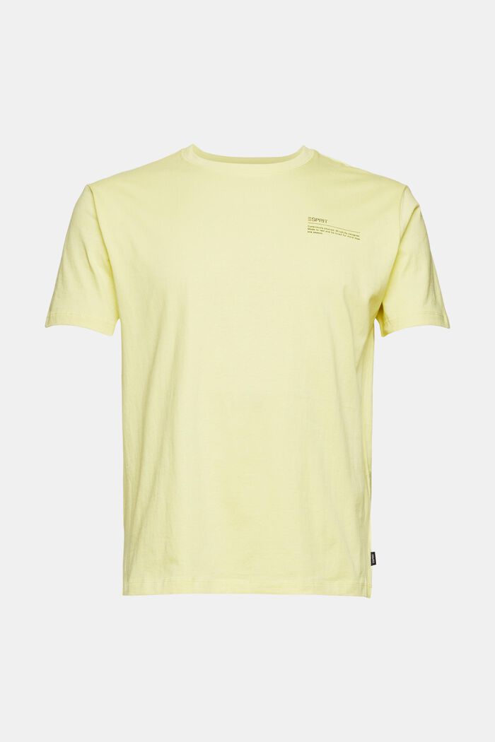Jersey-T-Shirt mit Print, 100% Bio-Baumwolle, NEW YELLOW, overview