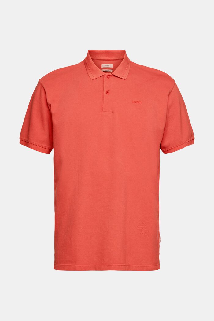 Polo-Shirt aus 100% Organic Cotton, RED ORANGE, overview