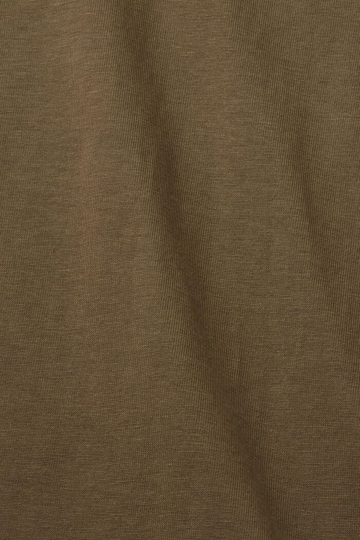 Lockeres T-Shirt aus 100 % Baumwolle, KHAKI GREEN, detail image number 5