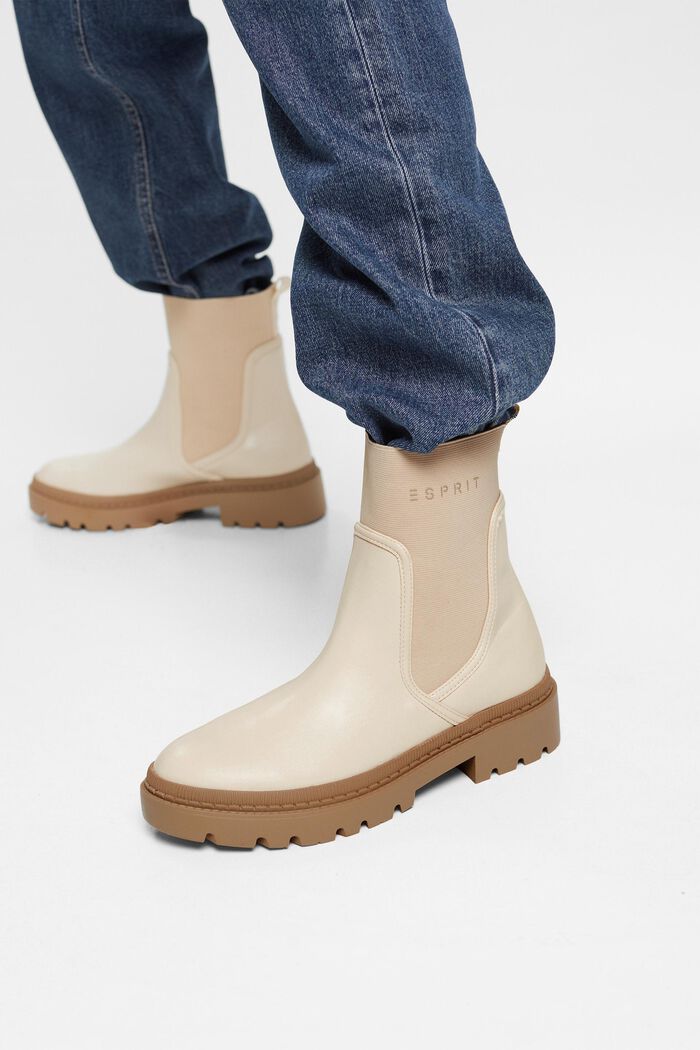 Vegan: Chelsea Boots in Lederoptik, BEIGE, detail image number 1