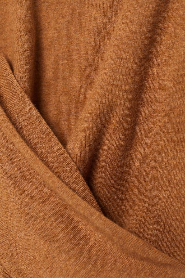 Mit TENCEL™: Poloshirt in Strick-Optik, TOFFEE, detail image number 4