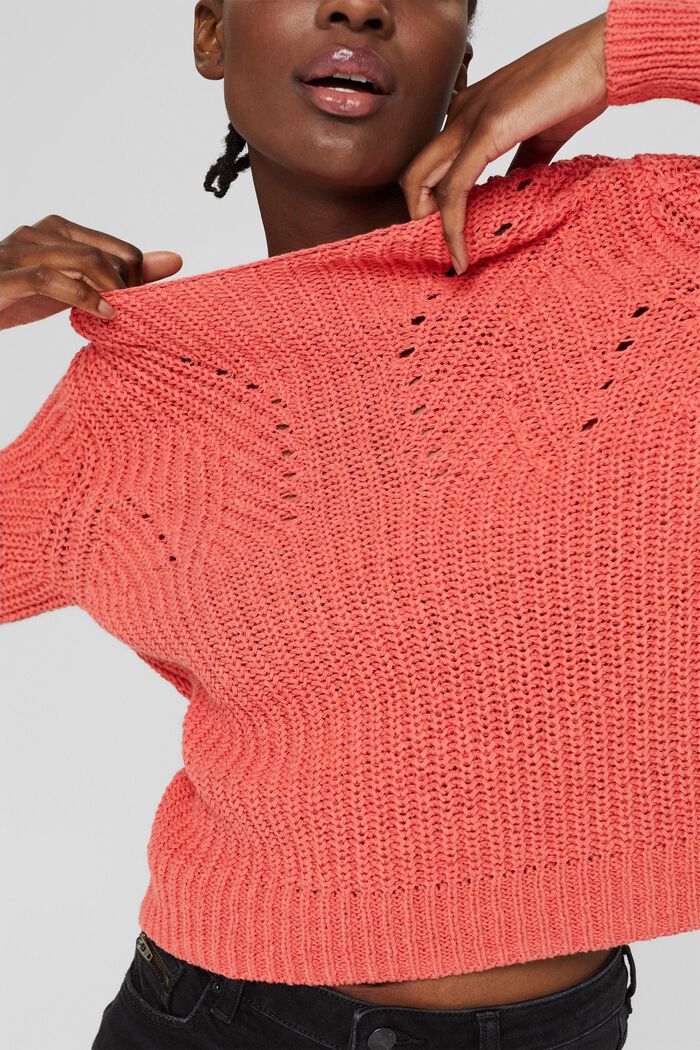 Pullover aus Baumwoll-Mix, CORAL, detail image number 2