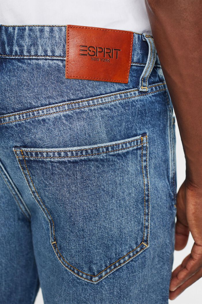 Gerade, konische Jeans mit mittelhohem Bund, BLUE MEDIUM WASHED, detail image number 4