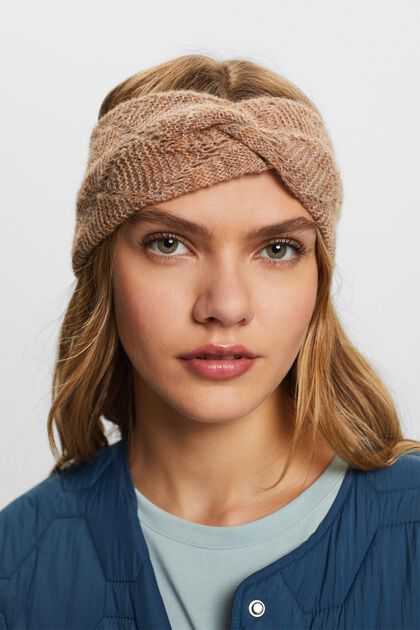 Recycelt: Ajour-Stirnband mit Wolle