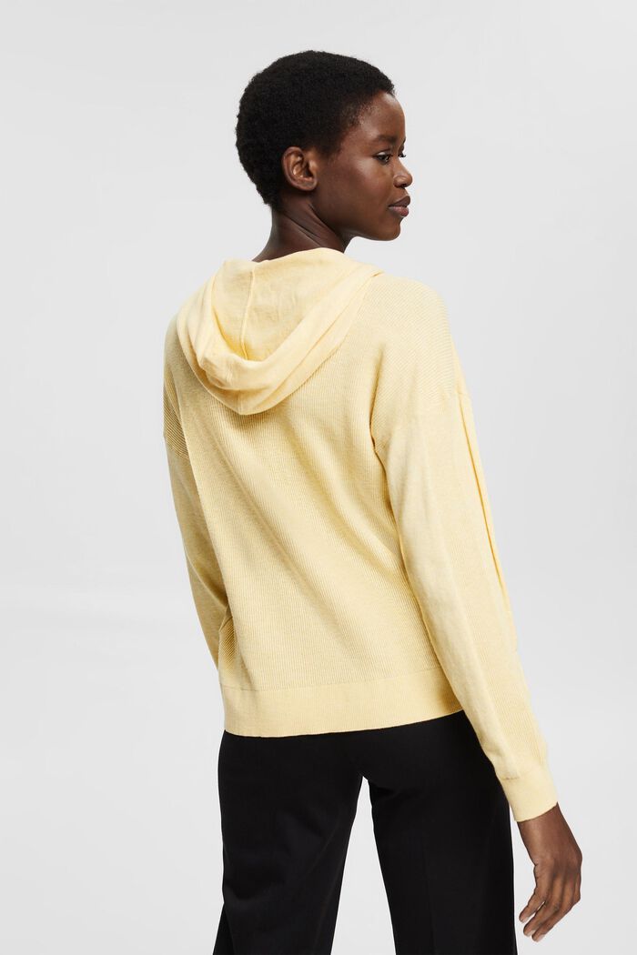Pullover mit Hoodie, 100% Baumwolle, DUSTY YELLOW, detail image number 3