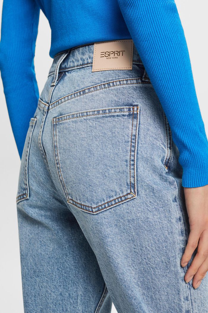 Klassische Retro-Jeans mit hohem Bund, BLUE BLEACHED, detail image number 4