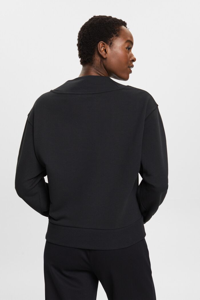 Sweatshirt mit V-Ausschnitt, BLACK, detail image number 3