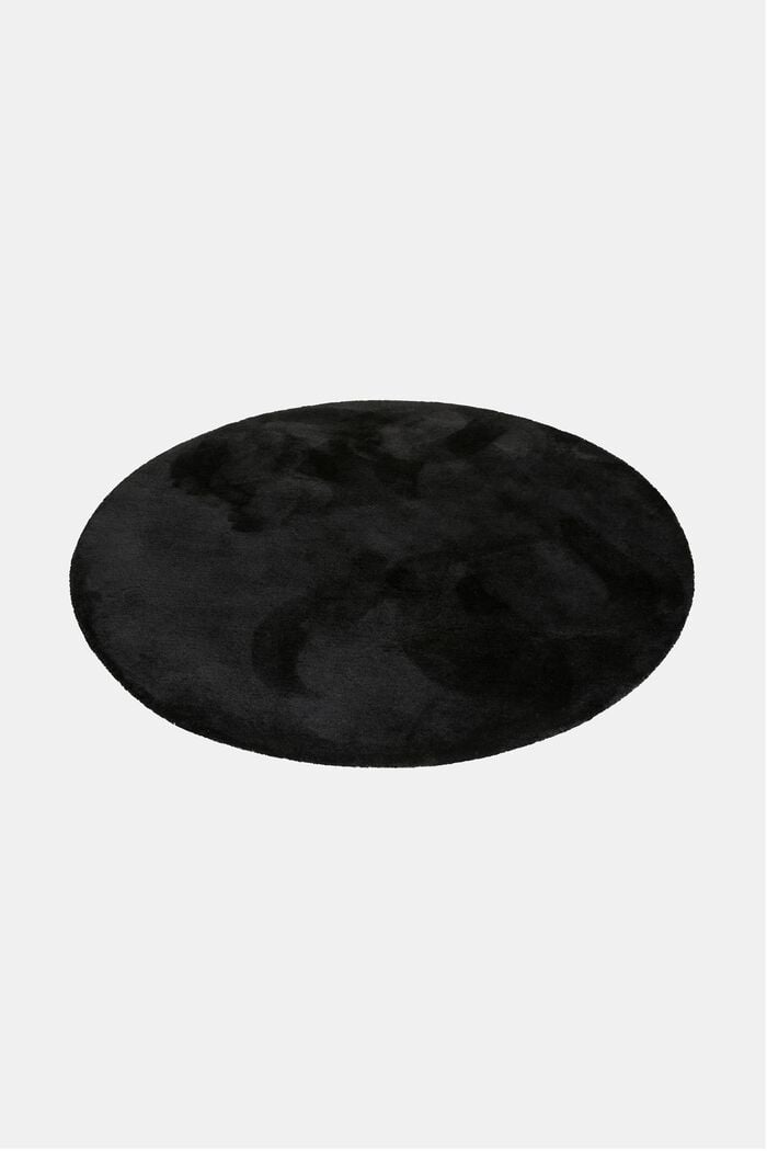 Hochflor-Teppich im unifarbenen Design, BLACK, detail image number 4