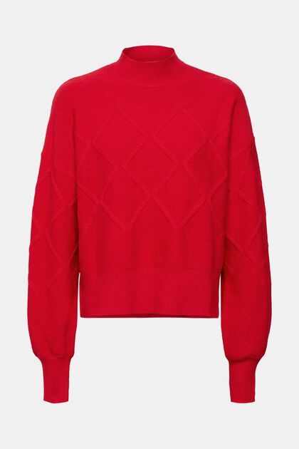 Pullover mit Argyle-Muster, DARK RED, overview