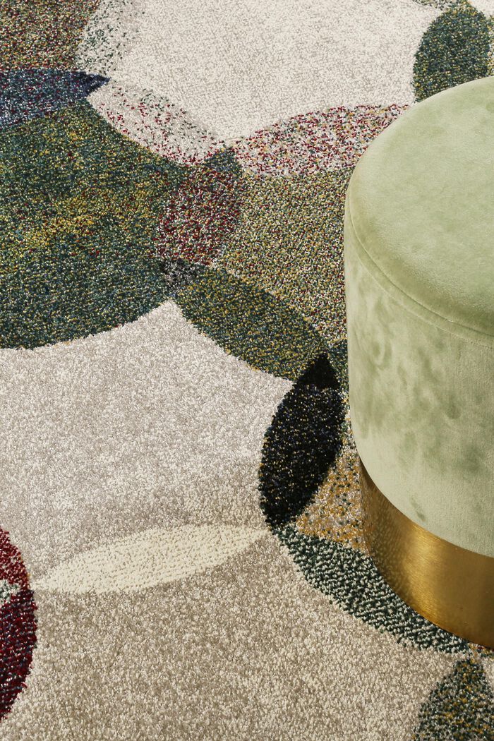 Kurzflor-Teppich mit symmetrischem Muster, OLIVE, detail image number 1