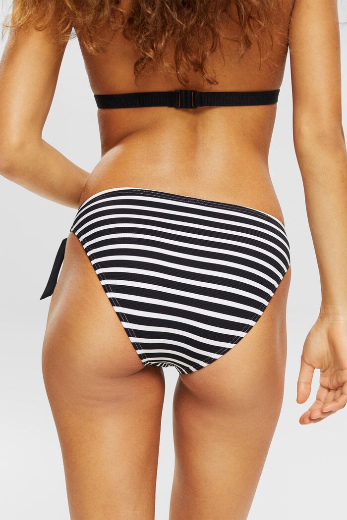 Bikini-Slip mit Streifenmuster, BLACK, detail image number 3