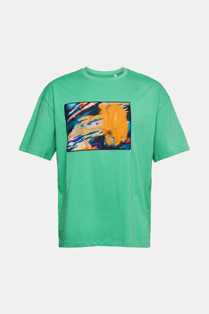 Jersey-T-Shirt mit großem Aufnäher, GREEN, detail image number 6