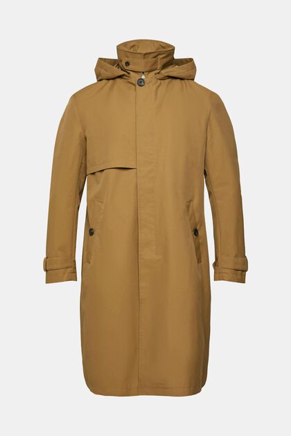 Trenchcoat mit abnehmbarer Kapuze, TAUPE, overview