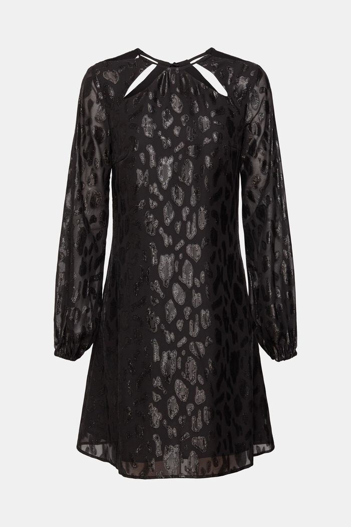 Gemustertes Kleid mit Glitzereffekt, BLACK, detail image number 5