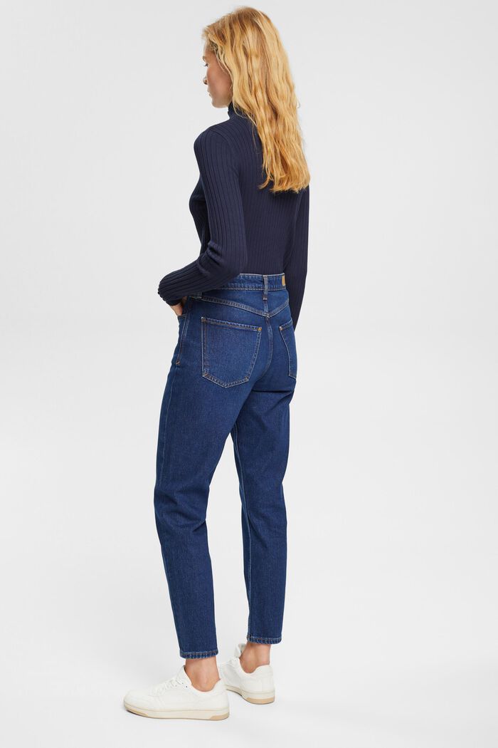 Mom-Jeans mit hoher Taille, BLUE DARK WASHED, detail image number 3