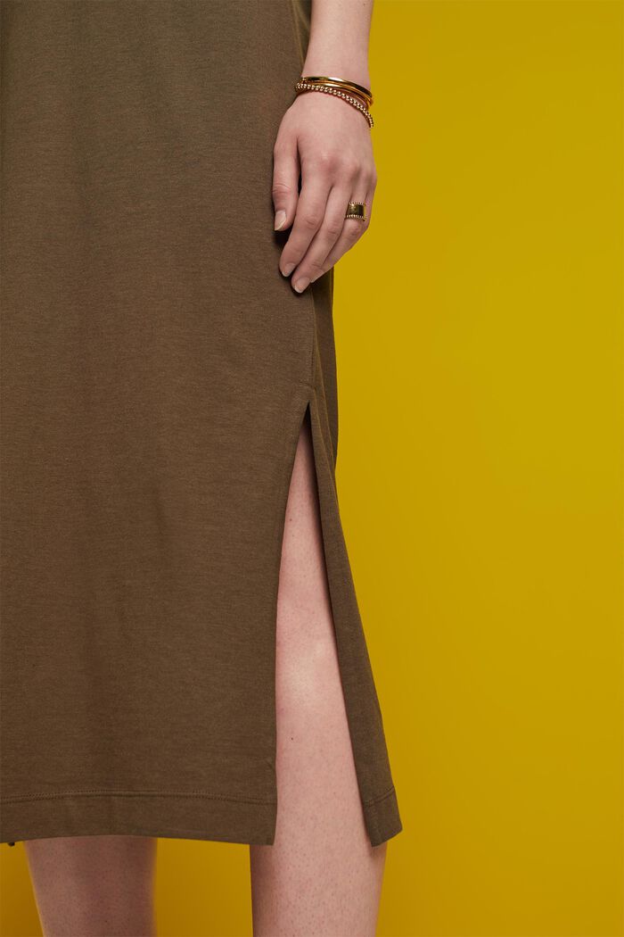 Midi-Kleid aus Jersey, KHAKI GREEN, detail image number 2
