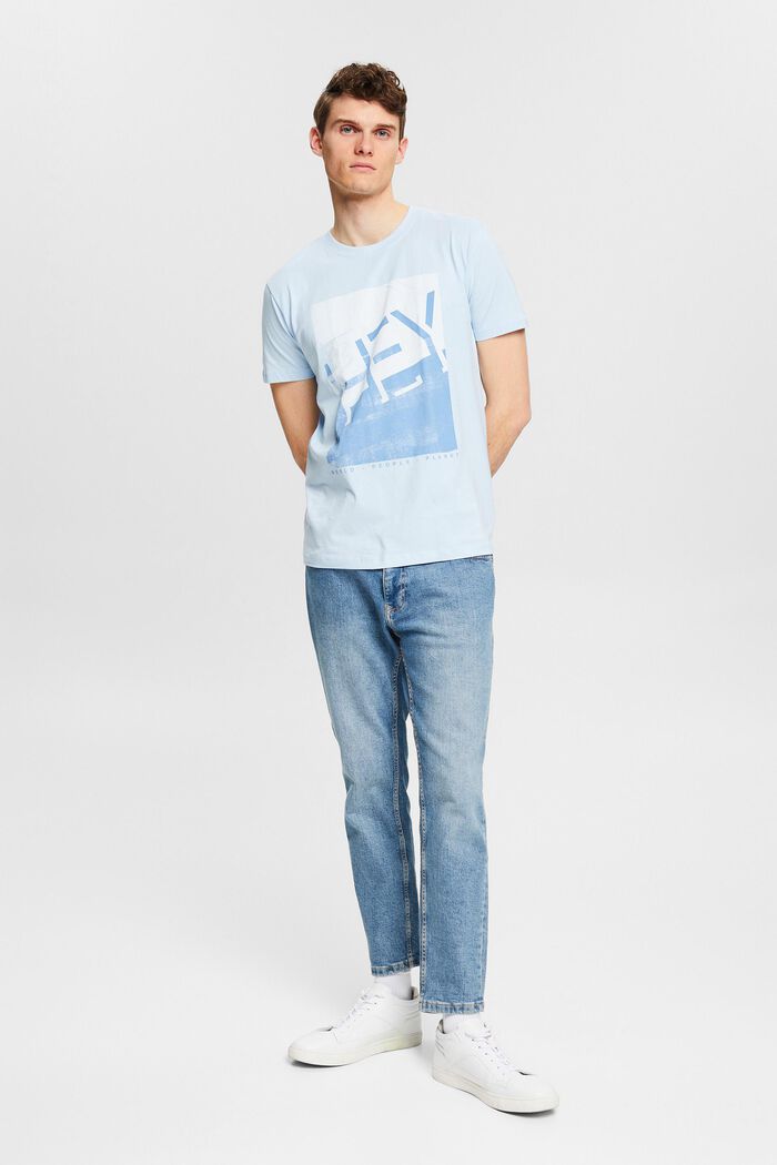 Jersey-T-Shirt mit großem Frontprint, LIGHT BLUE, detail image number 2