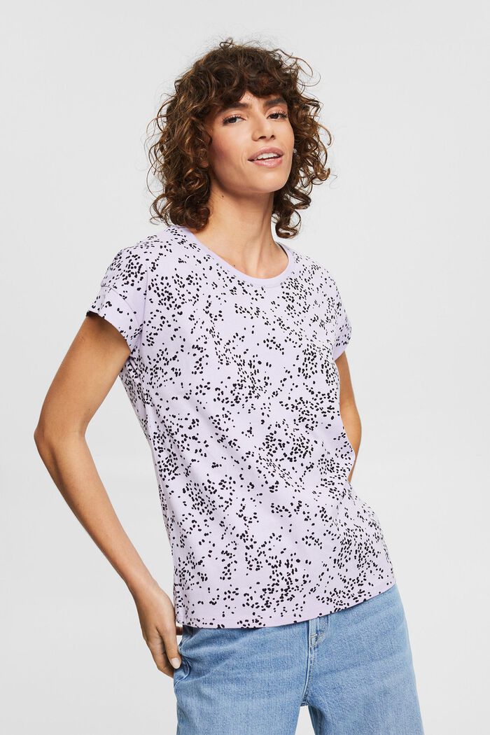 T-Shirt mit Print, 100% Baumwolle, LILAC, detail image number 0