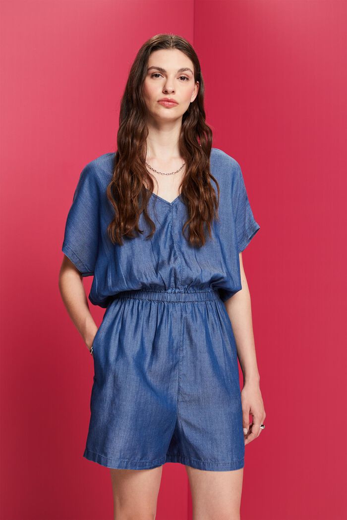 Overalls woven, BLUE MEDIUM WASHED, detail image number 0