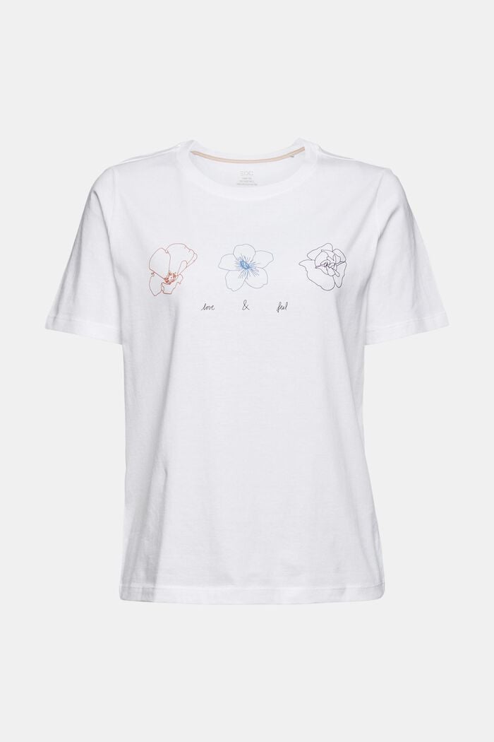 T-Shirt mit Print, 100% Bio-Baumwolle, WHITE, overview
