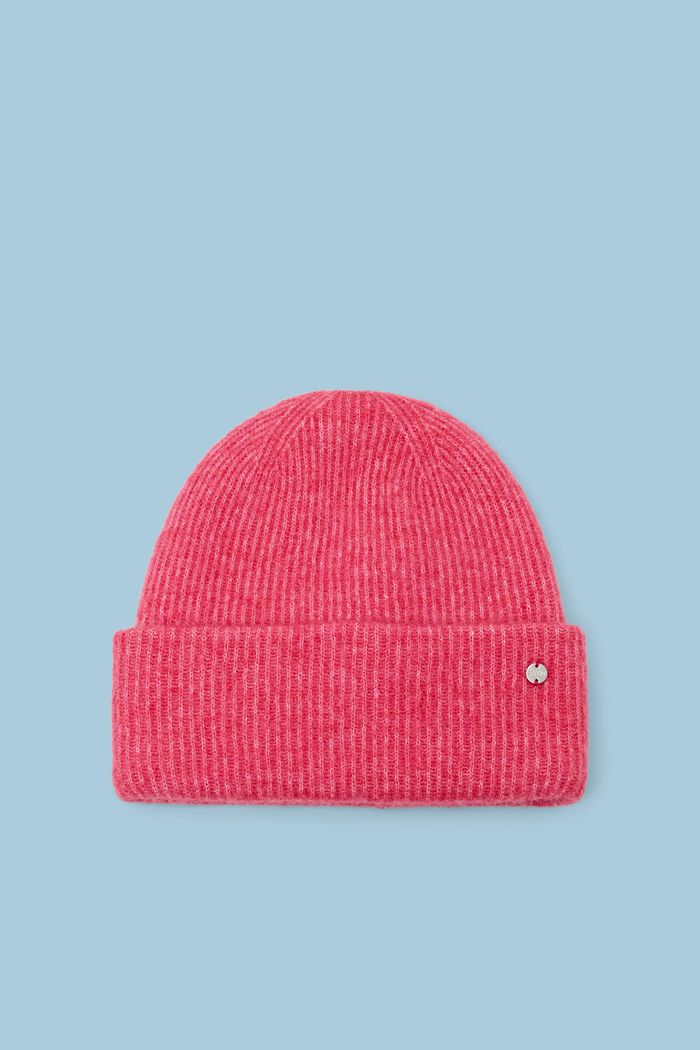 Gerippte Beanie aus Mohair-Wolle-Mix, PINK FUCHSIA, detail image number 0